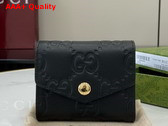 Gucci Compact Wallet in Black GG Leather 772793 Replica