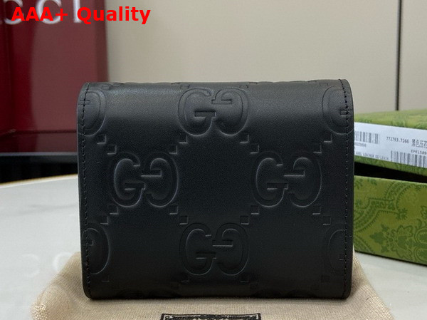 Gucci Compact Wallet in Black GG Leather 772793 Replica