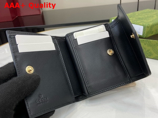 Gucci Compact Wallet in Black GG Leather 772793 Replica