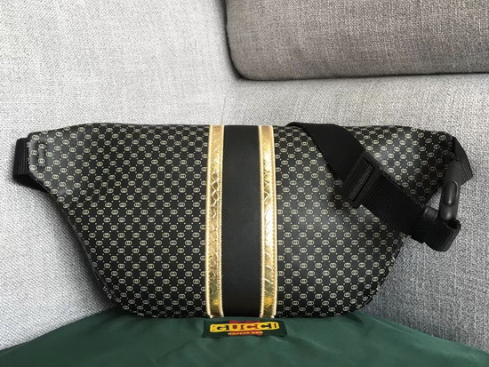 Gucci Dapper Dan Belt Bag in Black GG Leather