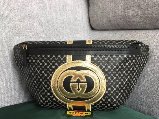 Gucci Dapper Dan Belt Bag in Black GG Leather