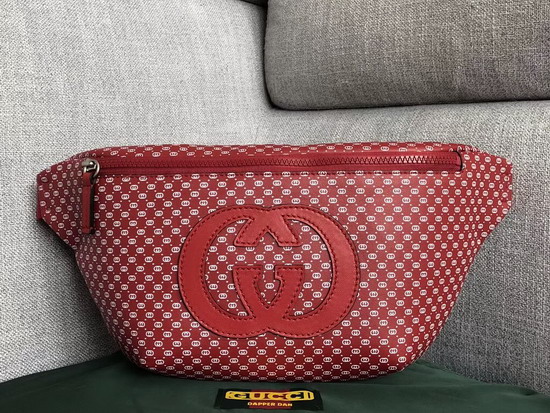 Gucci Dapper Dan Belt Bag in Red GG Leather