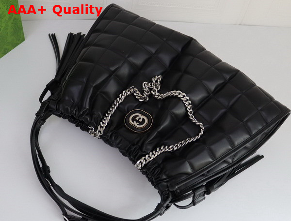 Gucci Deco Medium Tote Bag in Black Quilted Leather 746210 Replica