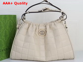 Gucci Deco Medium Tote Bag in White Quilted Leather 746210 Replica