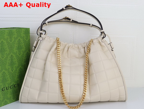 Gucci Deco Medium Tote Bag in White Quilted Leather 746210 Replica