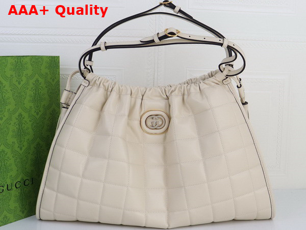 Gucci Deco Medium Tote Bag in White Quilted Leather 746210 Replica