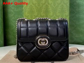 Gucci Deco Mini Shoulder Bag in Black Leather 741457 Replica