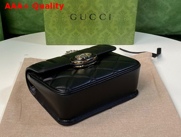 Gucci Deco Mini Shoulder Bag in Black Leather 741457 Replica