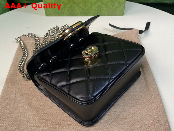 Gucci Deco Mini Shoulder Bag in Black Leather 741457 Replica