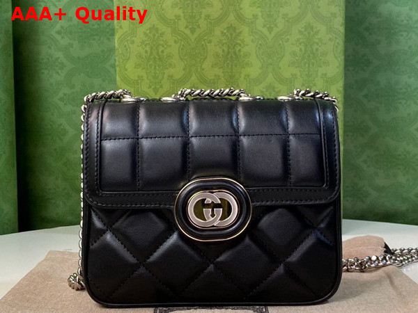 Gucci Deco Mini Shoulder Bag in Black Leather 741457 Replica