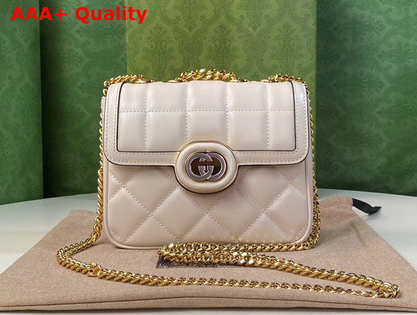 Gucci Deco Mini Shoulder Bag in White Leather 741457 Replica