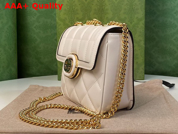 Gucci Deco Mini Shoulder Bag in White Leather 741457 Replica