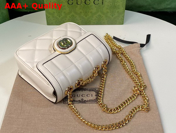 Gucci Deco Mini Shoulder Bag in White Leather 741457 Replica