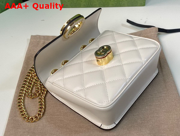 Gucci Deco Mini Shoulder Bag in White Leather 741457 Replica