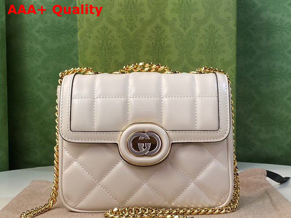 Gucci Deco Mini Shoulder Bag in White Leather 741457 Replica