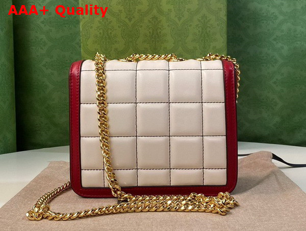 Gucci Deco Mini Shoulder Bag in White and Black Leather 741457 Replica