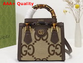 Gucci Diana Jumbo GG Mini Tote Bag Camel and Ebony Jumbo GG Canvas 655661 Replica