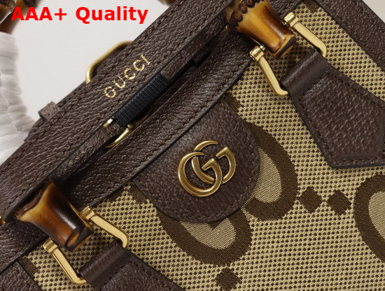 Gucci Diana Jumbo GG Mini Tote Bag Camel and Ebony Jumbo GG Canvas 655661 Replica