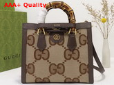 Gucci Diana Jumbo GG Small Tote Bag Camel and Ebony Jumbo GG Canvas 660195 Replica