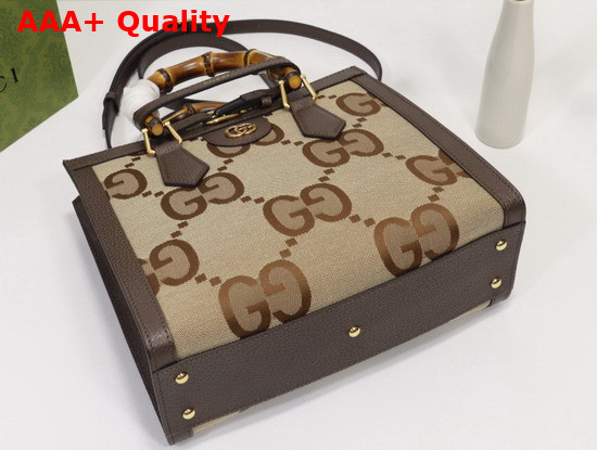 Gucci Diana Jumbo GG Small Tote Bag Camel and Ebony Jumbo GG Canvas 660195 Replica