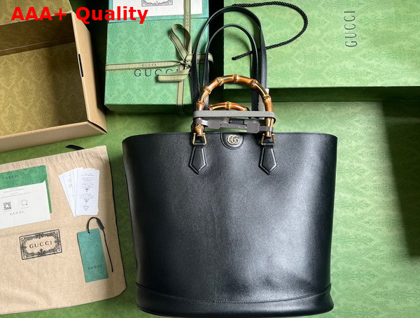 Gucci Diana Large Tote Bag in Black Leather 746270 Replica