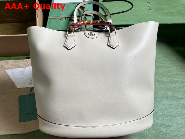 Gucci Diana Large Tote Bag in White Leather 746270 Replica