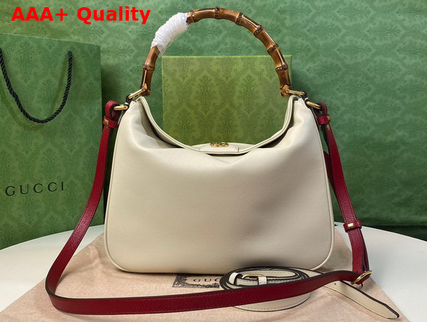 Gucci Diana Medium Shoulder Bag in White Leather 746124 Replica