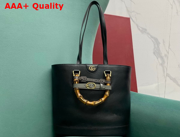 Gucci Diana Medium Tote Bag in Black Leather 750394 Replica