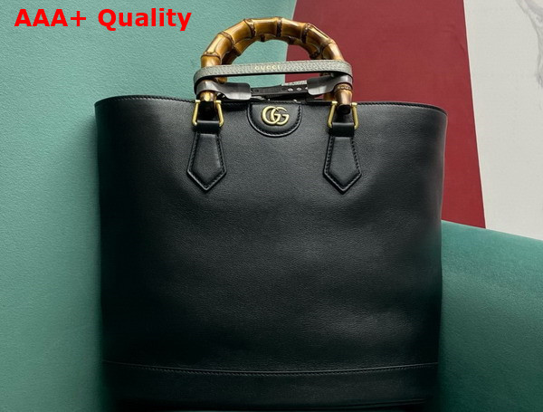 Gucci Diana Medium Tote Bag in Black Leather 750394 Replica