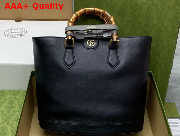 Gucci Diana Medium Tote Bag in Black Leather 750394 Replica