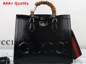 Gucci Diana Medium Tote Bag in Black Patent Leather 678842 Replica