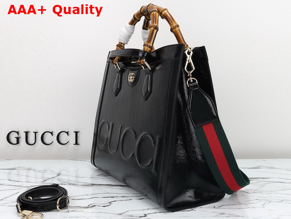 Gucci Diana Medium Tote Bag in Black Patent Leather 678842 Replica