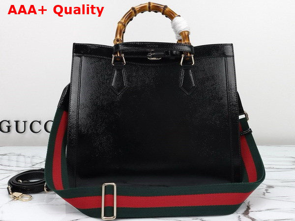 Gucci Diana Medium Tote Bag in Black Patent Leather 678842 Replica