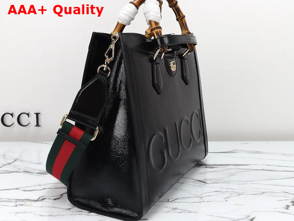 Gucci Diana Medium Tote Bag in Black Patent Leather 678842 Replica