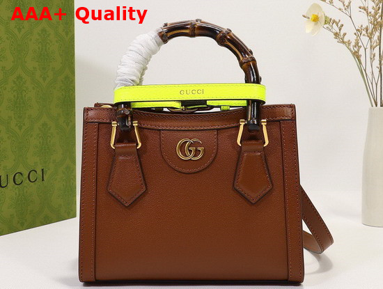 Gucci Diana Mini Tote Bag in Brown Leather 655661 Replica