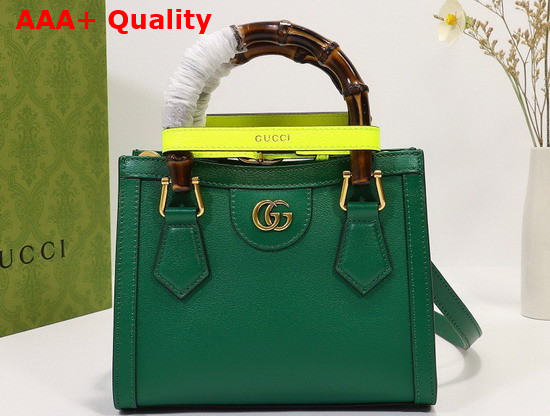 Gucci Diana Mini Tote Bag in Emerald Leather 655661 Replica