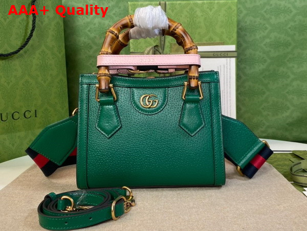 Gucci Diana Mini Tote Bag in Green Leather 702732 Replica