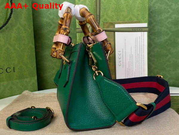 Gucci Diana Mini Tote Bag in Green Leather 702732 Replica