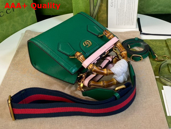 Gucci Diana Mini Tote Bag in Green Leather 702732 Replica