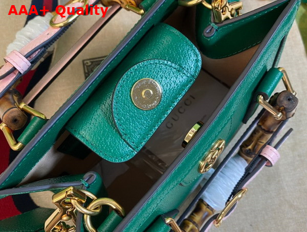 Gucci Diana Mini Tote Bag in Green Leather 702732 Replica