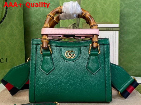 Gucci Diana Mini Tote Bag in Green Leather 702732 Replica