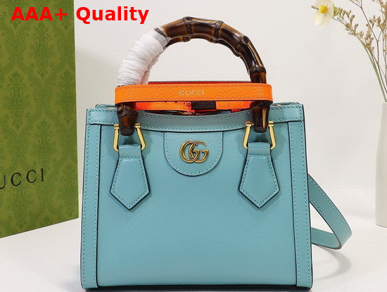 Gucci Diana Mini Tote Bag in Light Blue Leather 655661 Replica