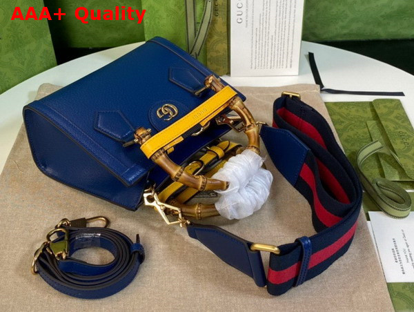 Gucci Diana Mini Tote Bag in Royal Blue Leather 702732 Replica