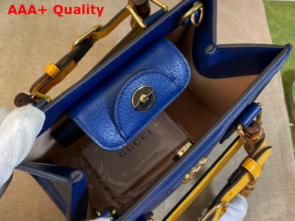 Gucci Diana Mini Tote Bag in Royal Blue Leather 702732 Replica