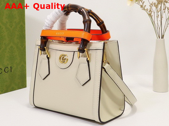 Gucci Diana Mini Tote Bag in White Leather 655661 Replica