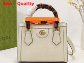 Gucci Diana Mini Tote Bag in White Leather 655661 Replica