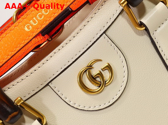 Gucci Diana Mini Tote Bag in White Leather 655661 Replica