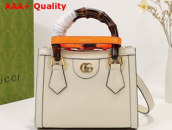 Gucci Diana Mini Tote Bag in White Leather 655661 Replica