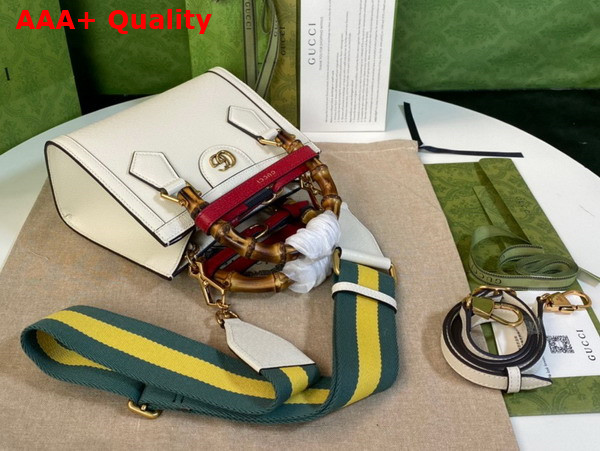 Gucci Diana Mini Tote Bag in White Leather 702732 Replica