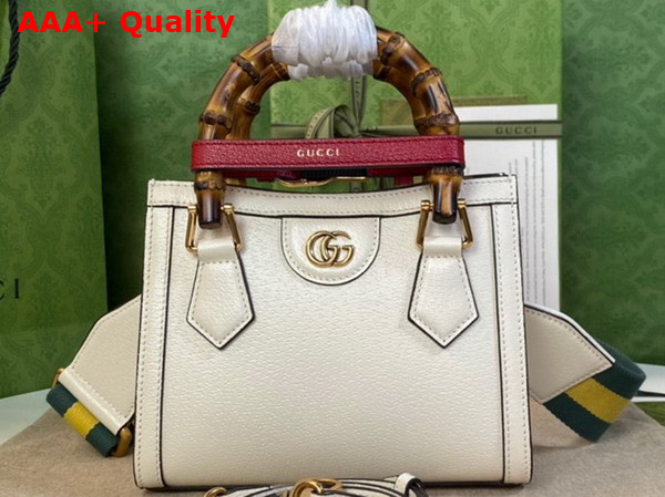 Gucci Diana Mini Tote Bag in White Leather 702732 Replica